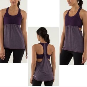 LULULEMON Two In Run purple sports bra tank top